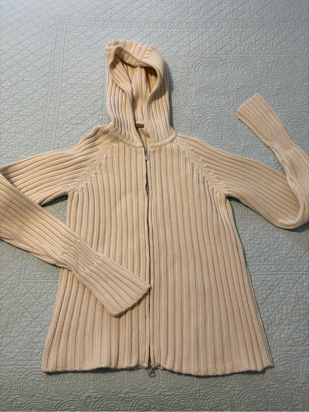Vintage J Crew hooded full zip sweater. Size small.